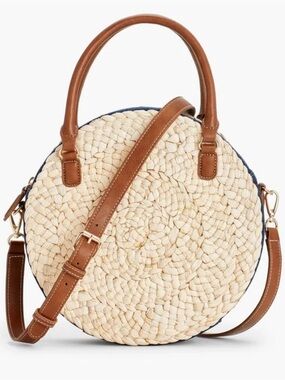 Talbots Round Woven & Denim Crossbody
